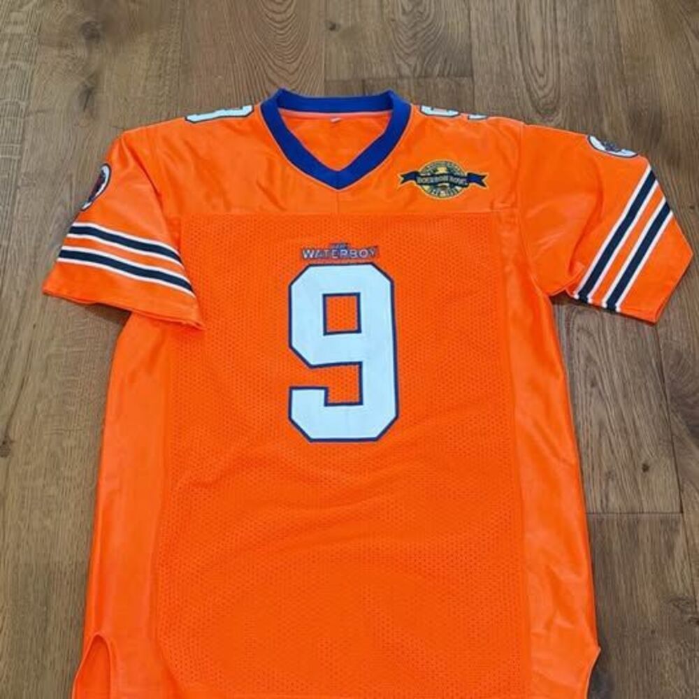 The Waterboy Bobby Boucher #9 Orange Jersey Size Small